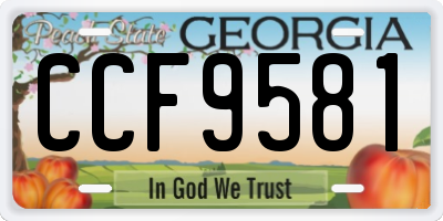 GA license plate CCF9581