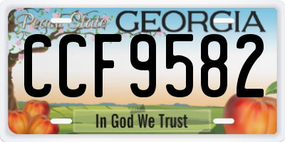 GA license plate CCF9582