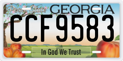 GA license plate CCF9583