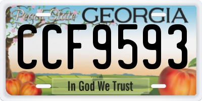 GA license plate CCF9593