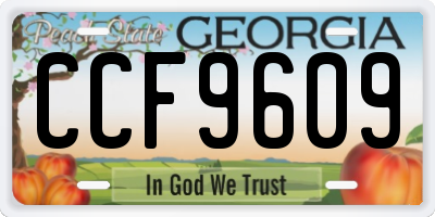 GA license plate CCF9609