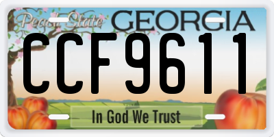 GA license plate CCF9611