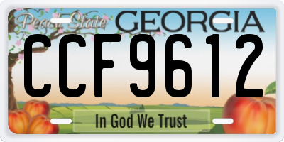 GA license plate CCF9612