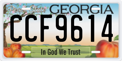 GA license plate CCF9614