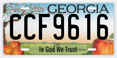 GA license plate CCF9616
