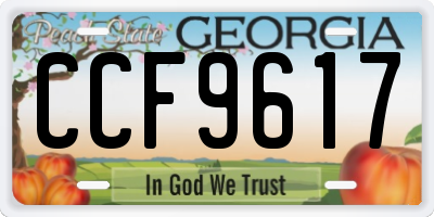GA license plate CCF9617