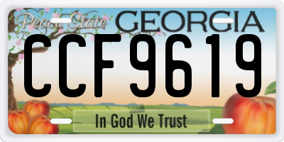GA license plate CCF9619