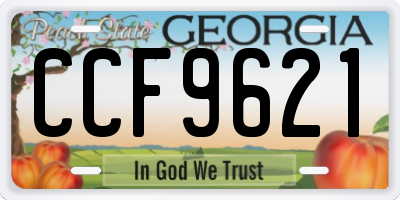 GA license plate CCF9621