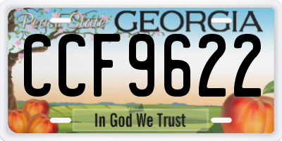 GA license plate CCF9622