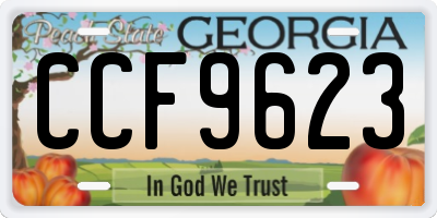 GA license plate CCF9623