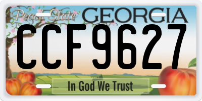 GA license plate CCF9627