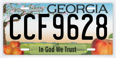 GA license plate CCF9628