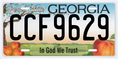 GA license plate CCF9629