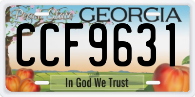 GA license plate CCF9631