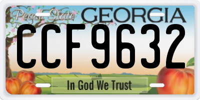 GA license plate CCF9632