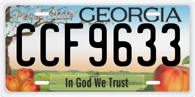 GA license plate CCF9633