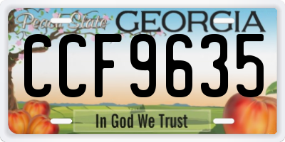 GA license plate CCF9635