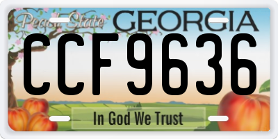 GA license plate CCF9636