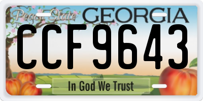 GA license plate CCF9643