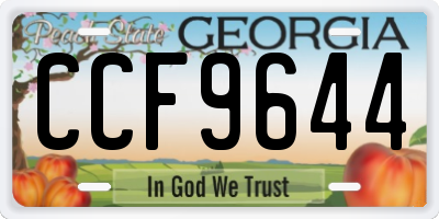GA license plate CCF9644