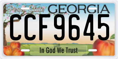 GA license plate CCF9645