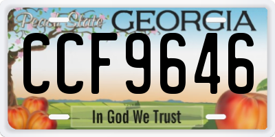 GA license plate CCF9646