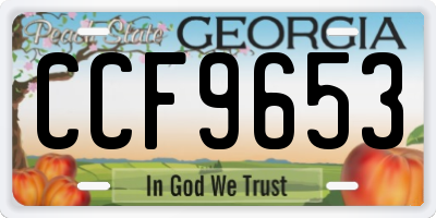 GA license plate CCF9653