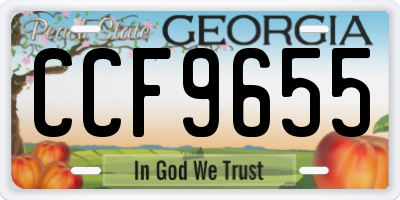 GA license plate CCF9655