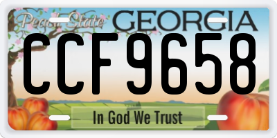 GA license plate CCF9658