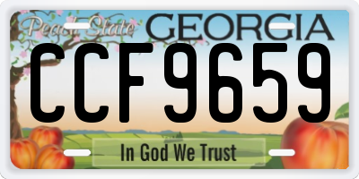 GA license plate CCF9659