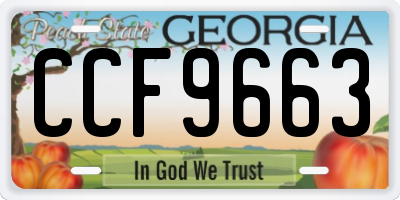 GA license plate CCF9663
