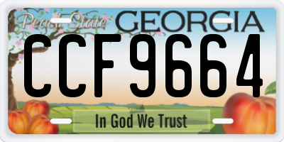 GA license plate CCF9664