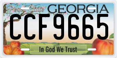 GA license plate CCF9665