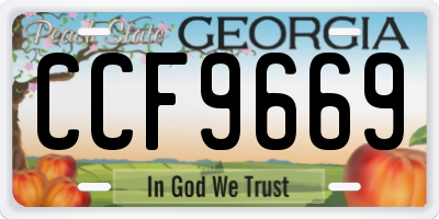 GA license plate CCF9669