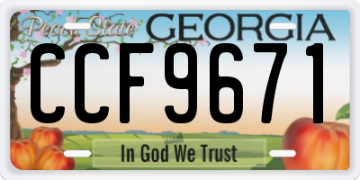 GA license plate CCF9671