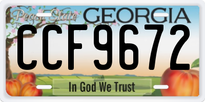 GA license plate CCF9672