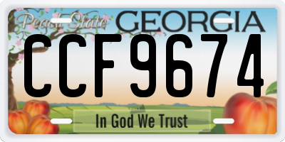 GA license plate CCF9674