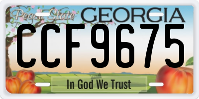 GA license plate CCF9675
