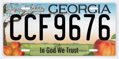 GA license plate CCF9676