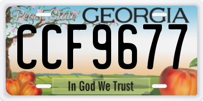 GA license plate CCF9677