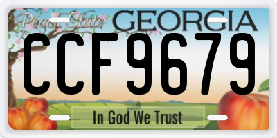 GA license plate CCF9679