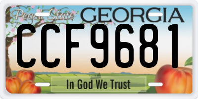 GA license plate CCF9681