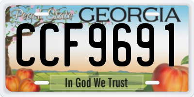 GA license plate CCF9691