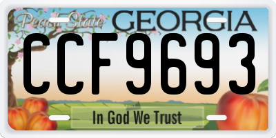 GA license plate CCF9693