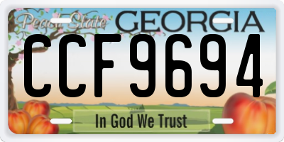GA license plate CCF9694