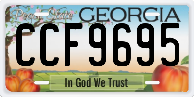 GA license plate CCF9695