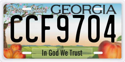 GA license plate CCF9704