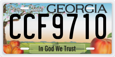 GA license plate CCF9710