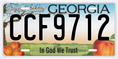 GA license plate CCF9712