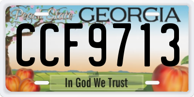 GA license plate CCF9713
